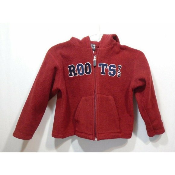 Roots Canada Hoodie Girls Long Sleeve Red Full Zip - Picture 1 of 3